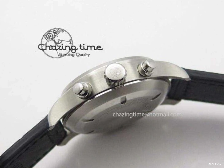 MIROTIME 0215 Soft Pilot Chrono 3777 43mm ZF 1:1 Best Edition Black Dial On Black Leather Strap A 7360